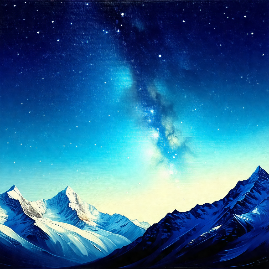 Beautiful nighttime scene with a mountain range in the ba...