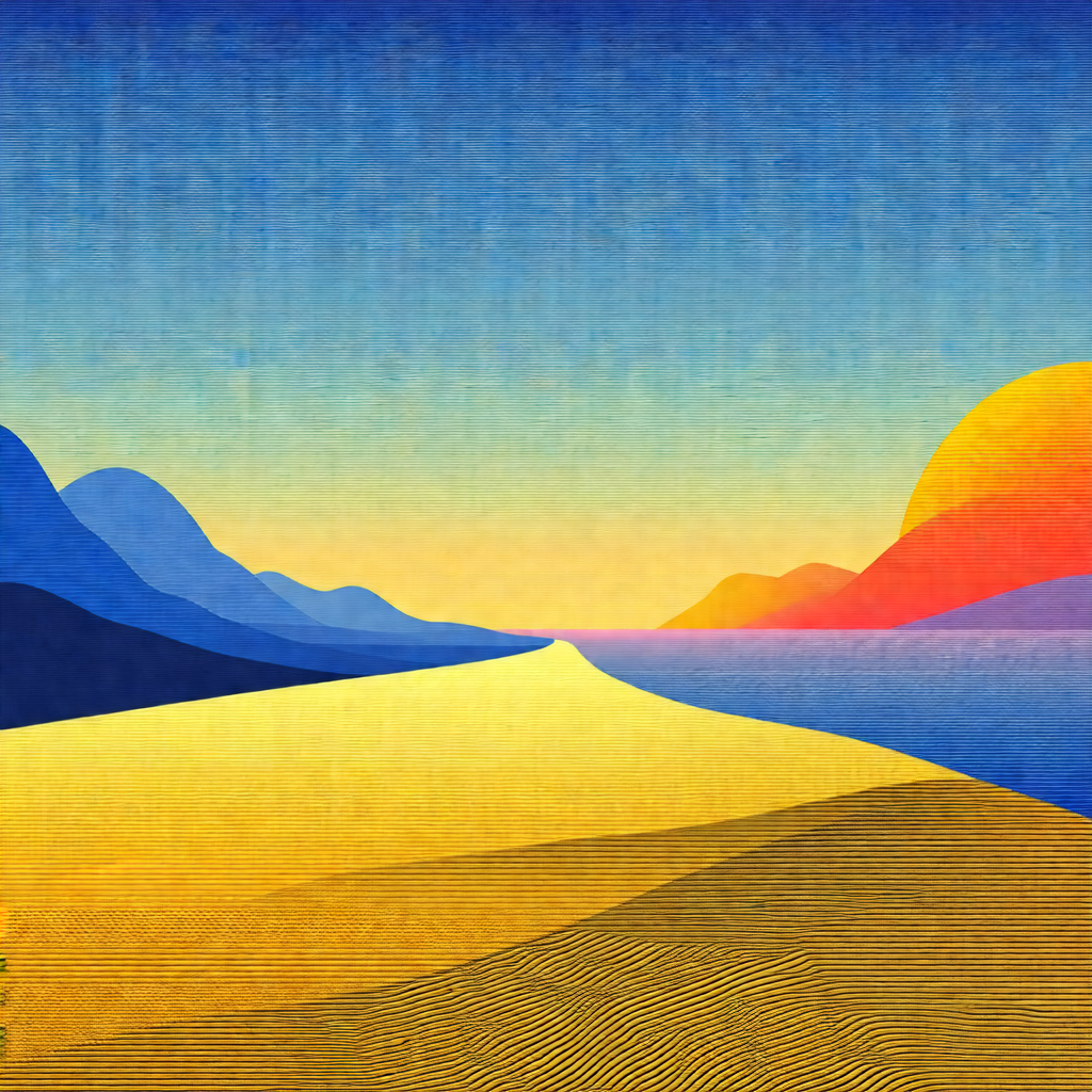 Beautiful sunset over a sandy beach