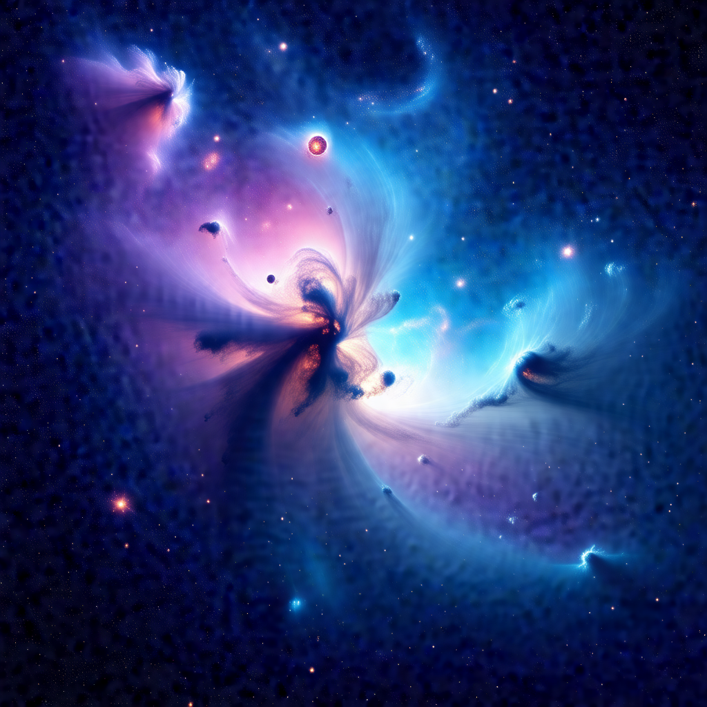 Beautiful and colorful nebula, which is a cloud of gas an...