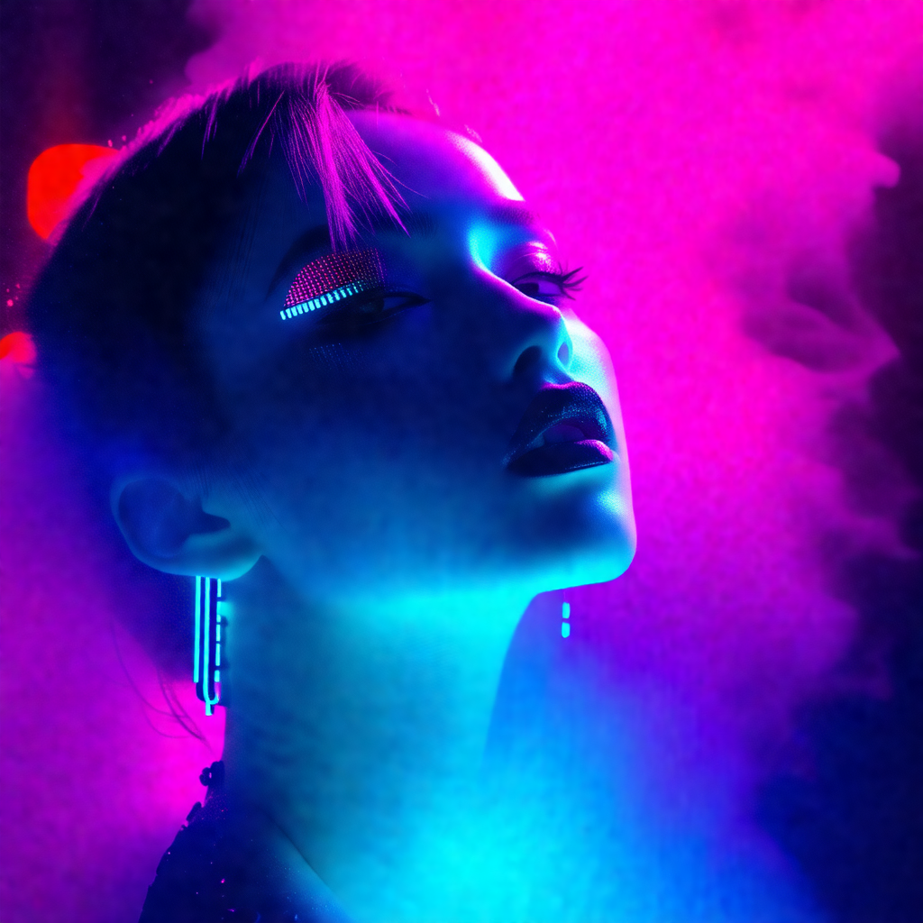 Woman with a unique and futuristic appearance
