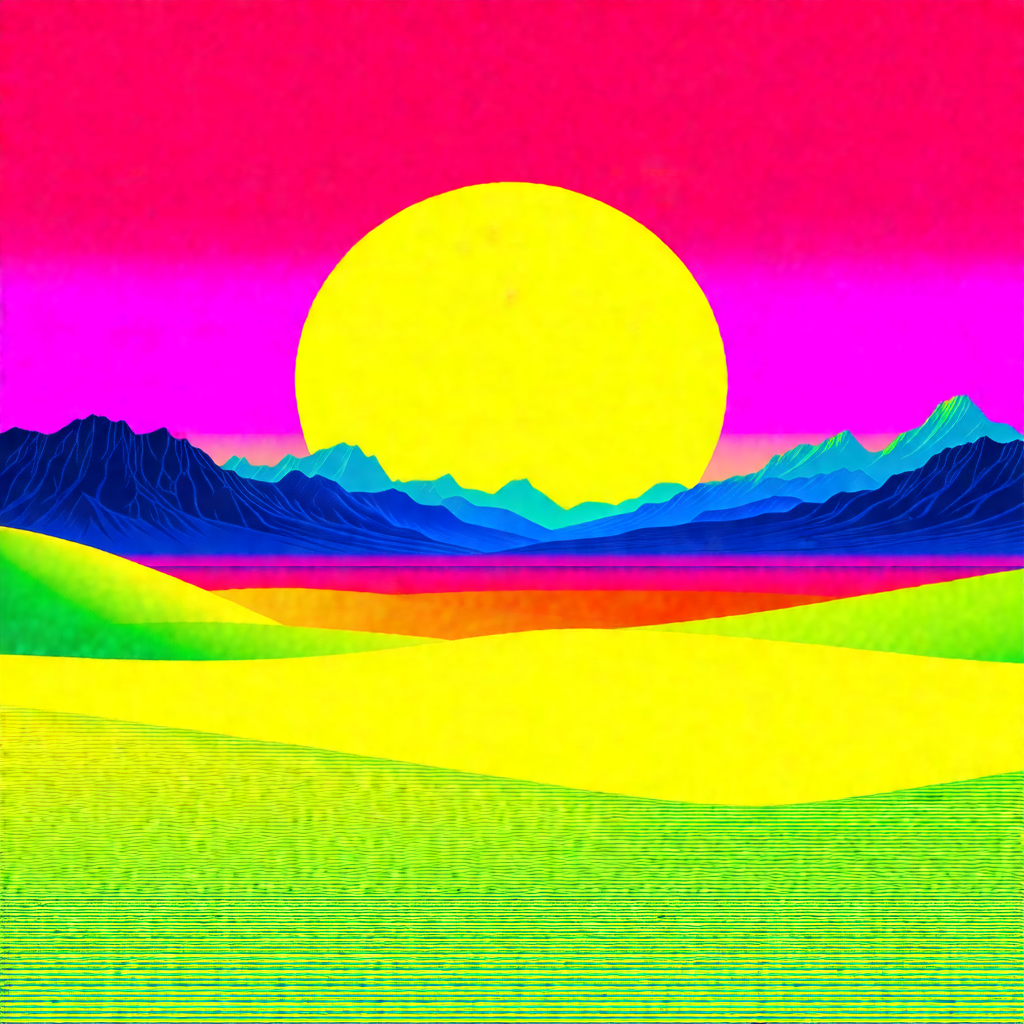 Beautiful sunset over a vast, colorful landscape