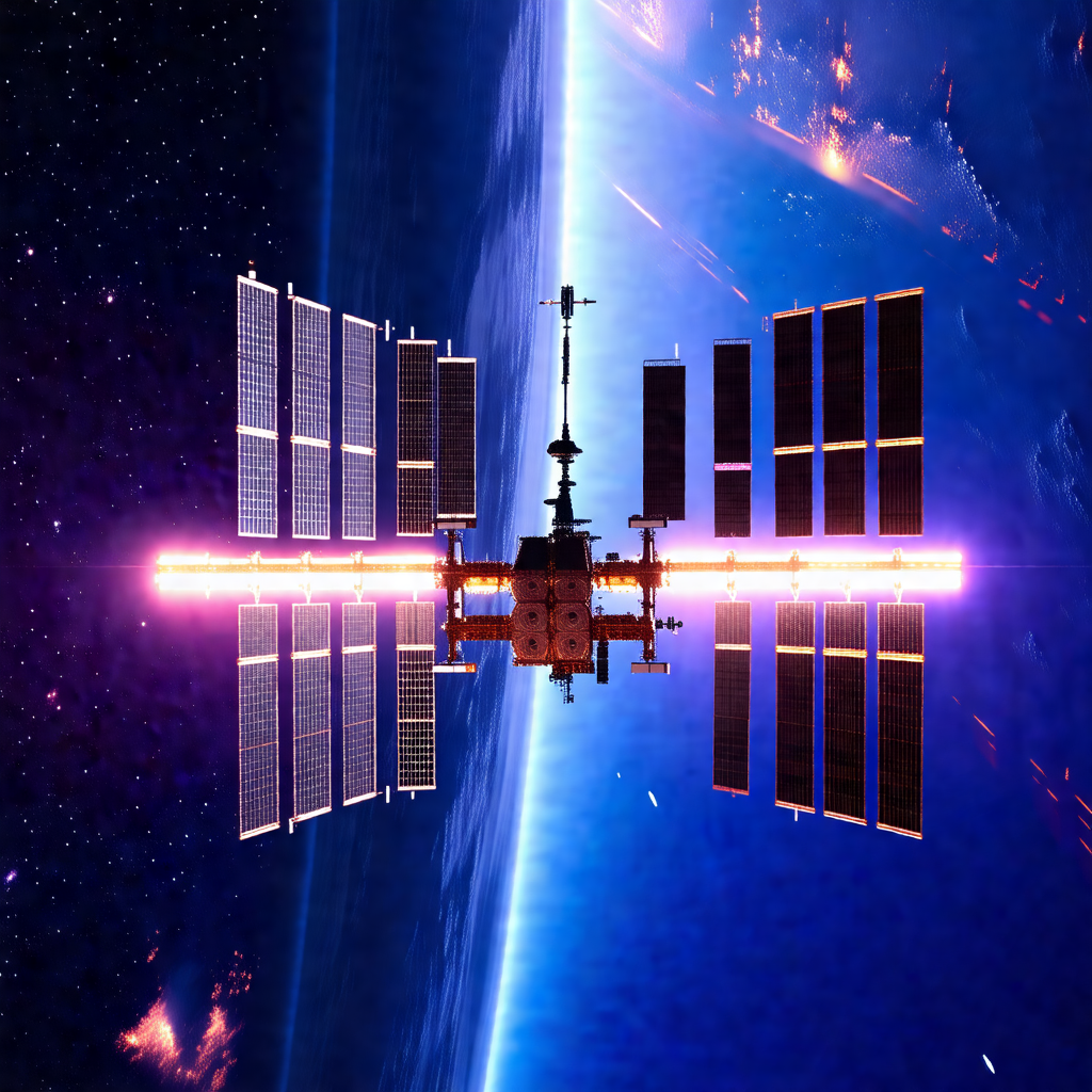 Space station with a large number of windows