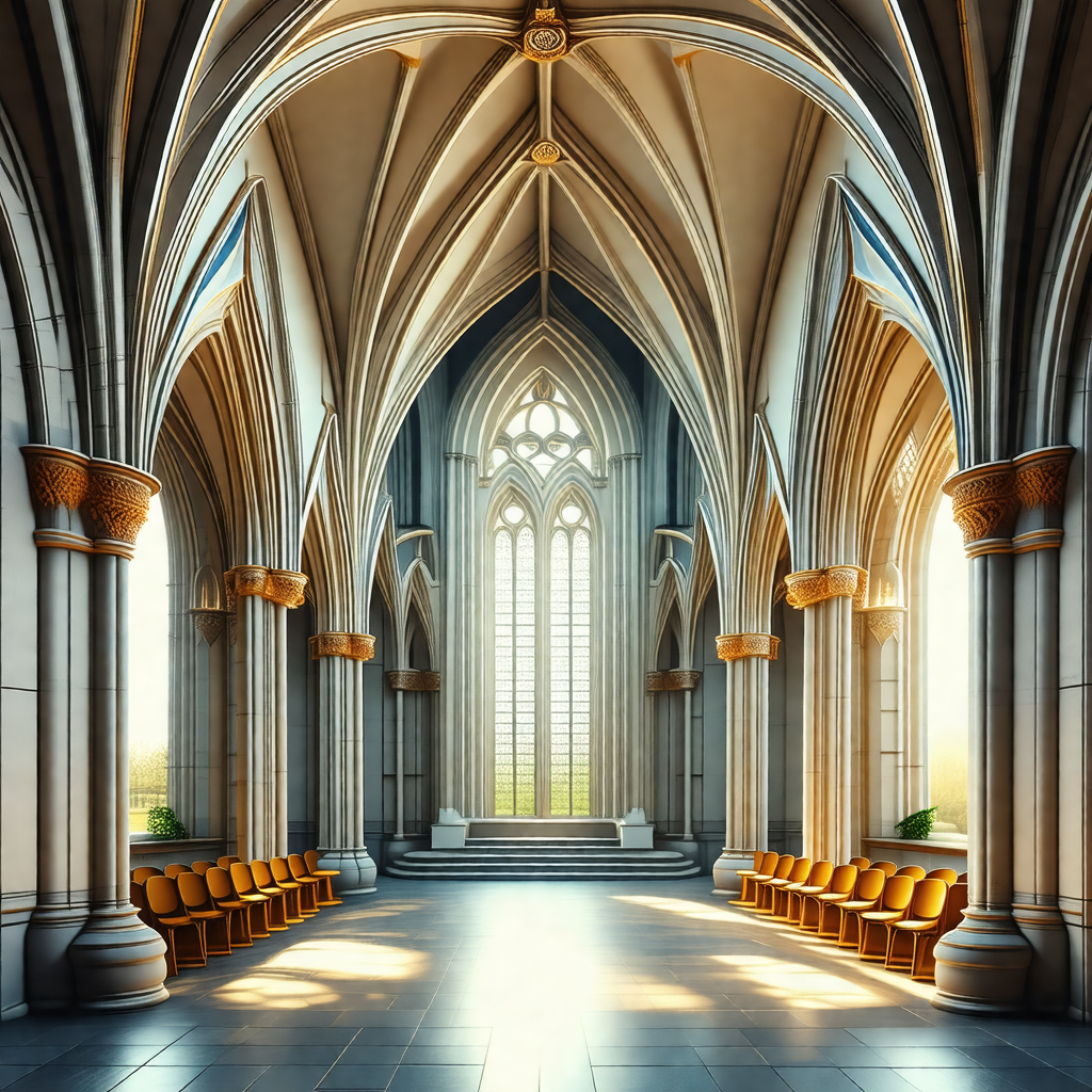 Large, ornate cathedral with a high vaulted ceiling