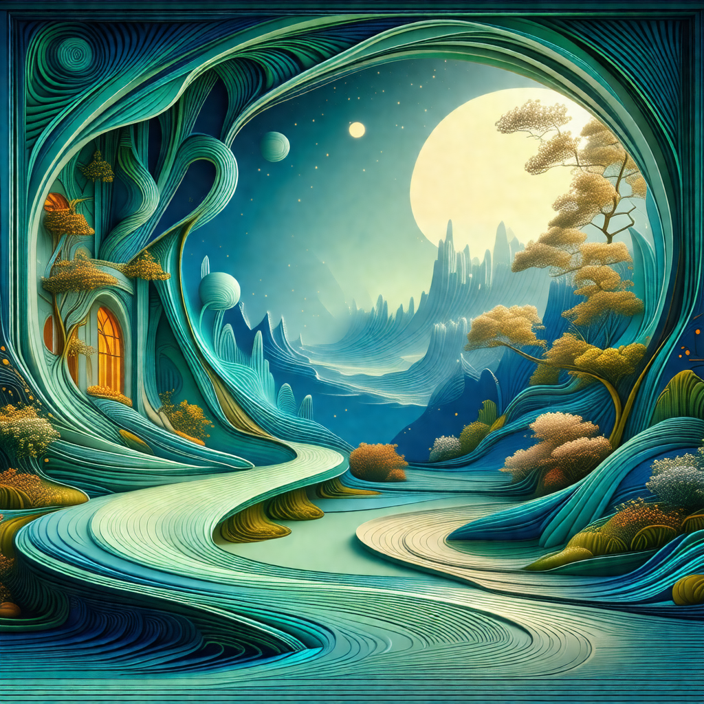 Painting of a forest at night