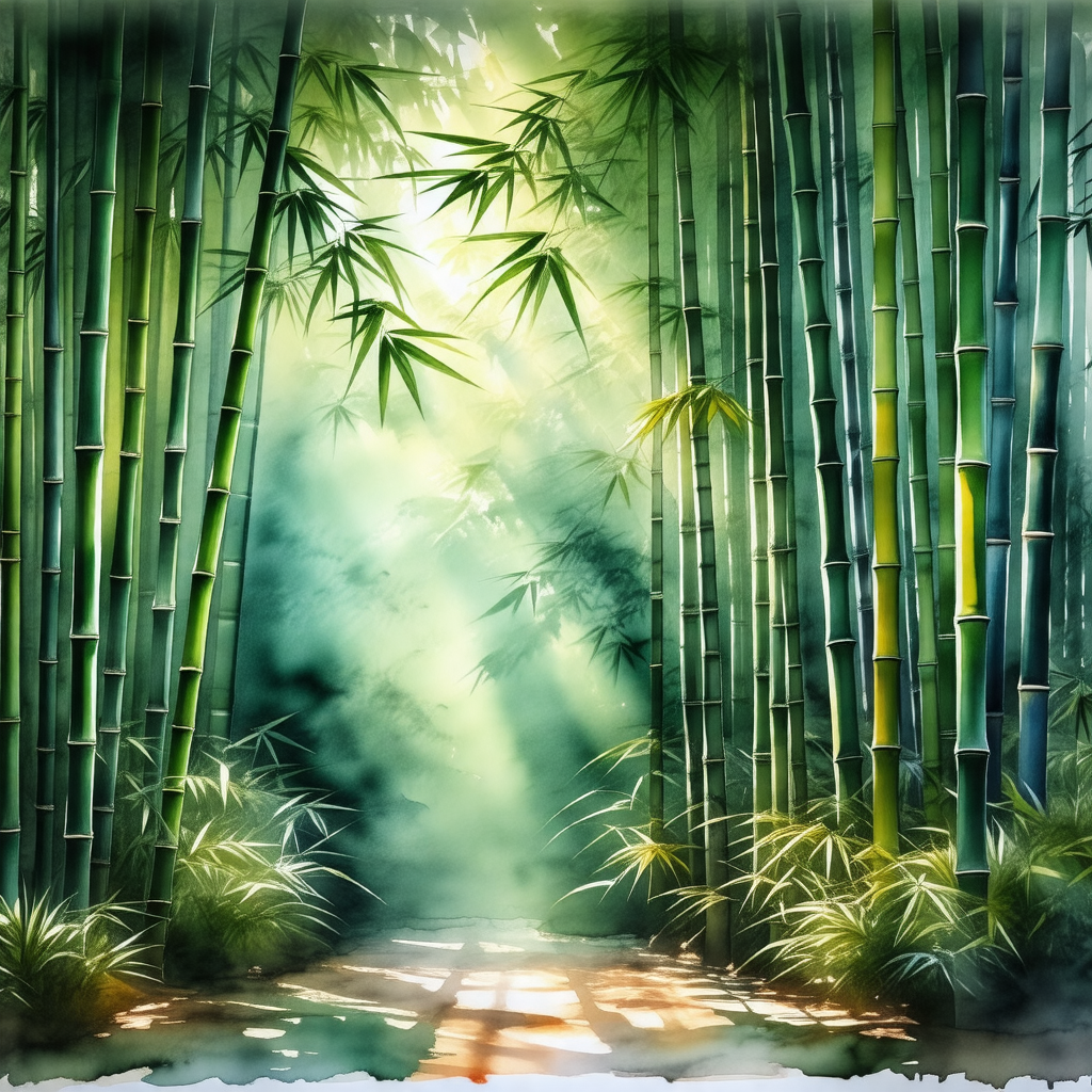 Serene forest scene with a pathway leading through the woods