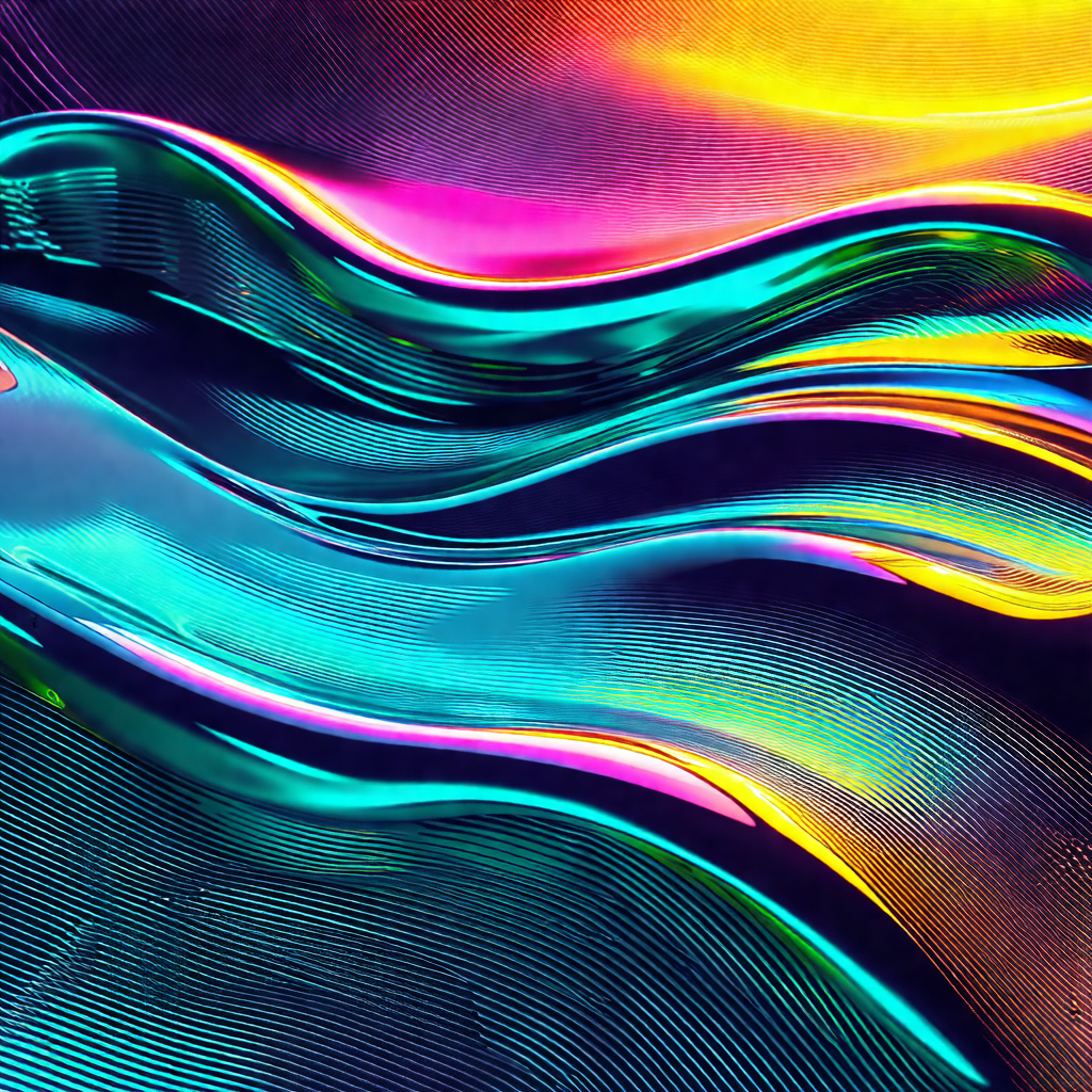 Colorful, abstract art piece featuring a blue and purple ...