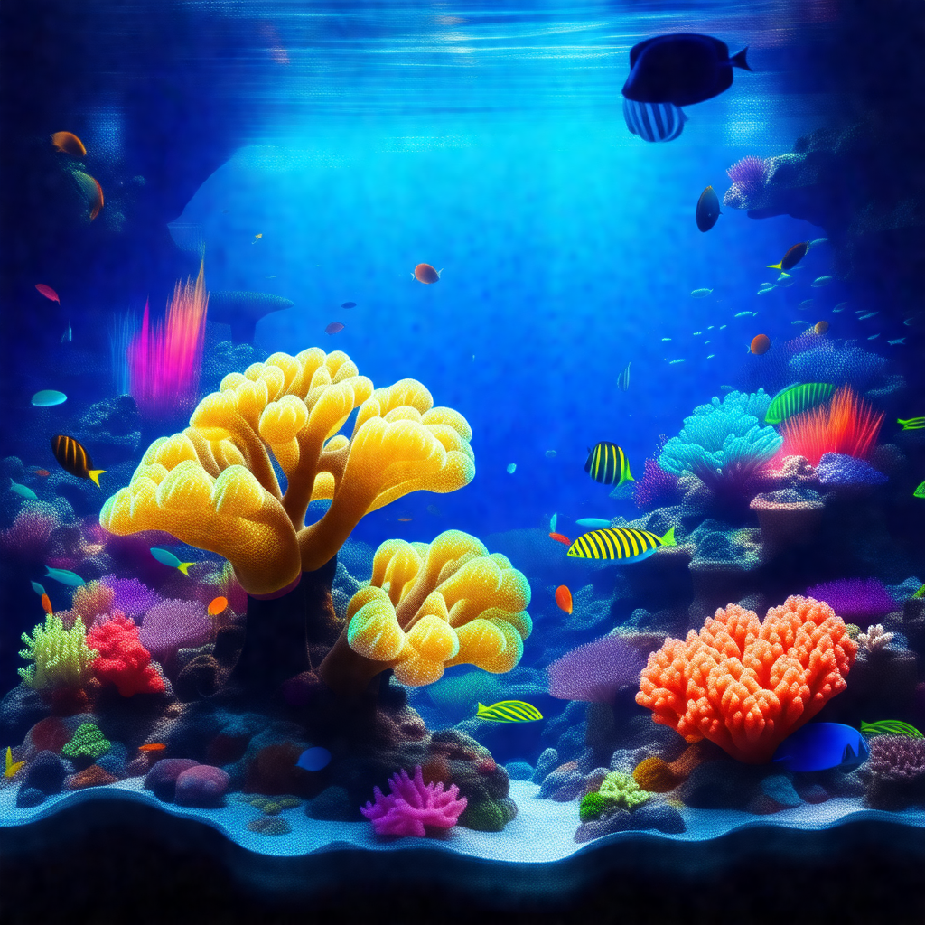 Vibrant underwater scene with a variety of colorful fish ...
