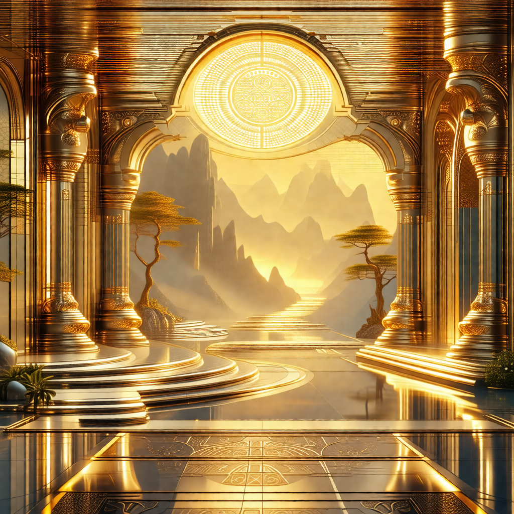 Beautifully designed palace with a large, ornate entrance