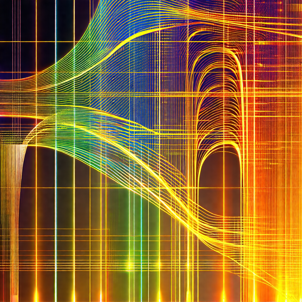 Colorful and abstract representation of a computer circui...