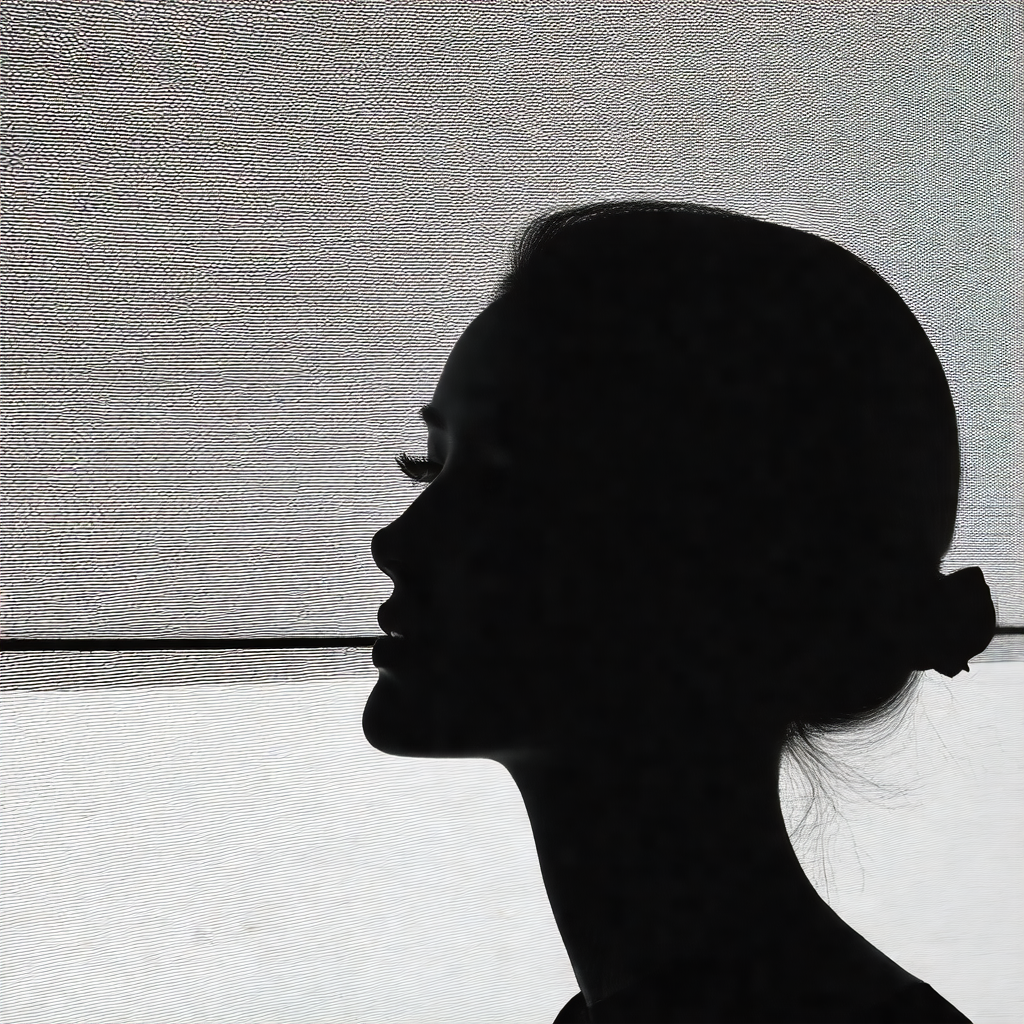 Woman with a ponytail, standing in front of a window