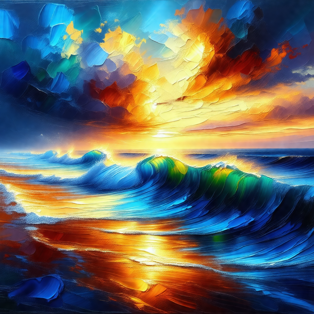 Beautiful sunset over the ocean, with the sun setting beh...
