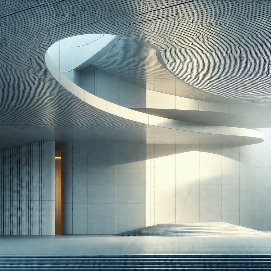 Large, modern building with a unique design