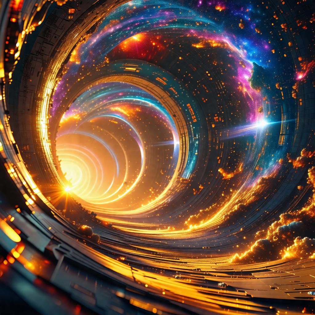Vibrant and colorful representation of a spiral galaxy