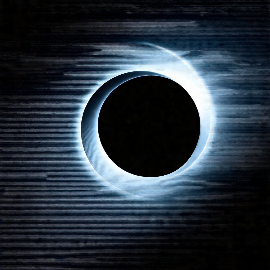 Large, dark blue circle in the center of the frame
