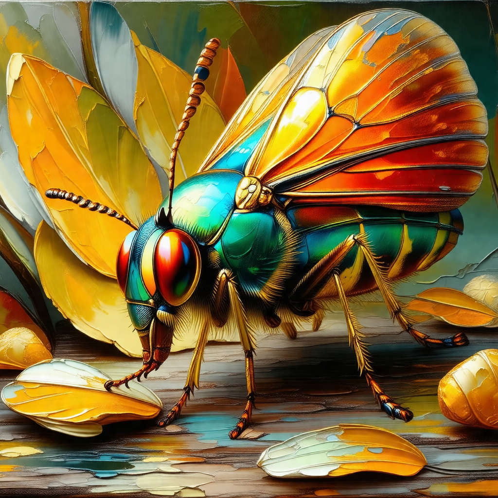 Large, colorful butterfly with a green and yellow body, p...