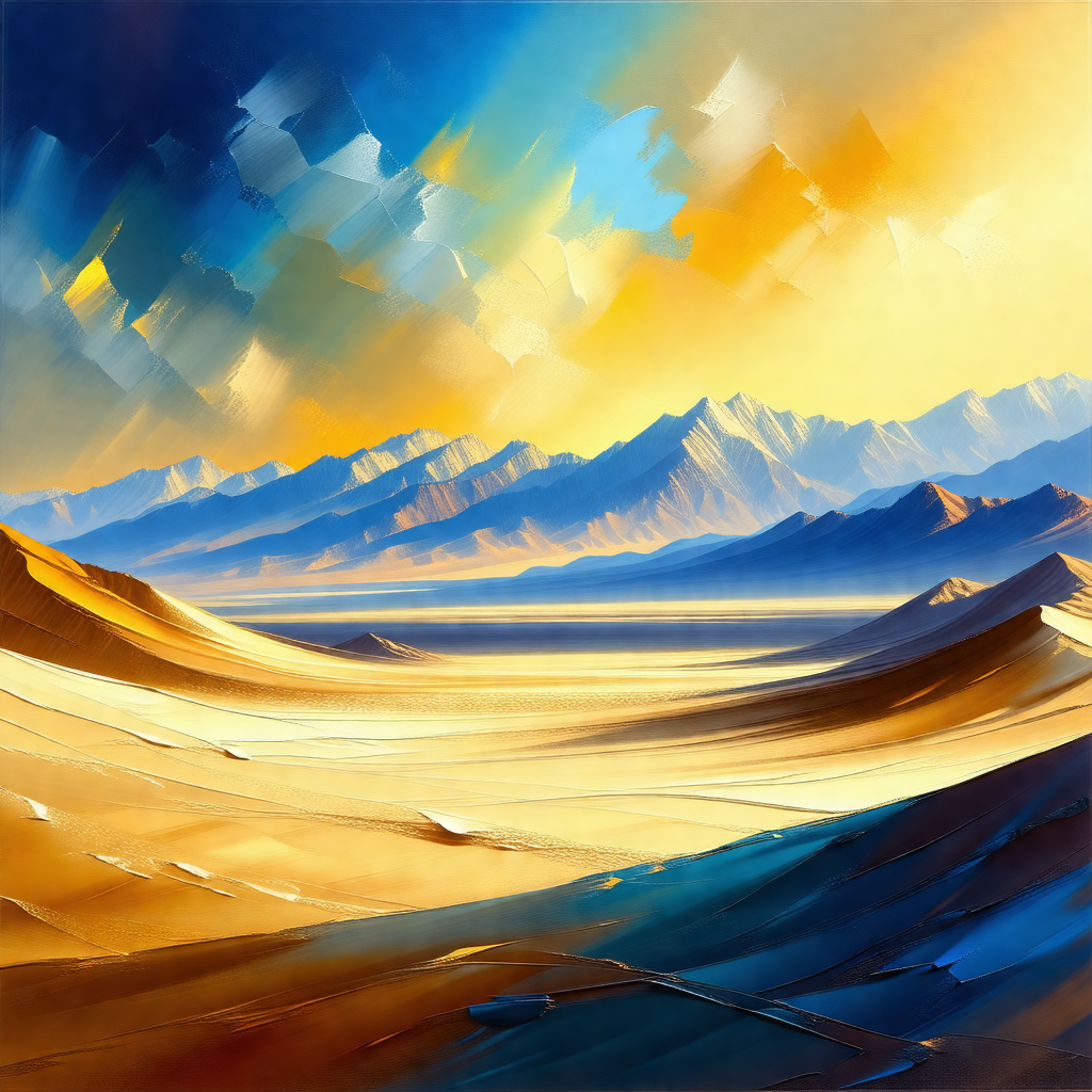 Painting of a beautiful landscape featuring a mountain ra...