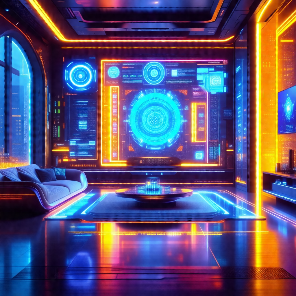 Futuristic living room with a modern design