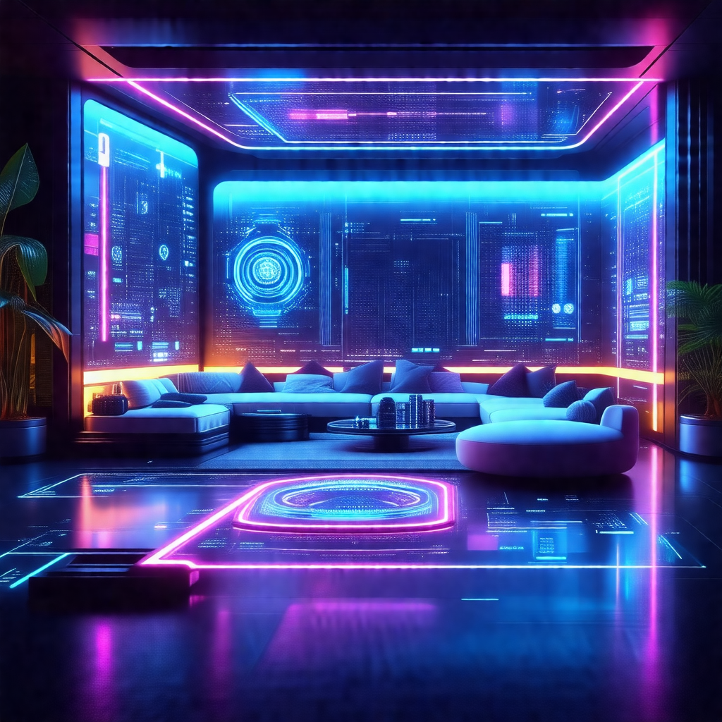 Futuristic living room with a modern design