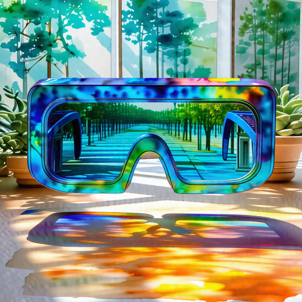 Pair of colorful glasses with a rainbow-colored frame