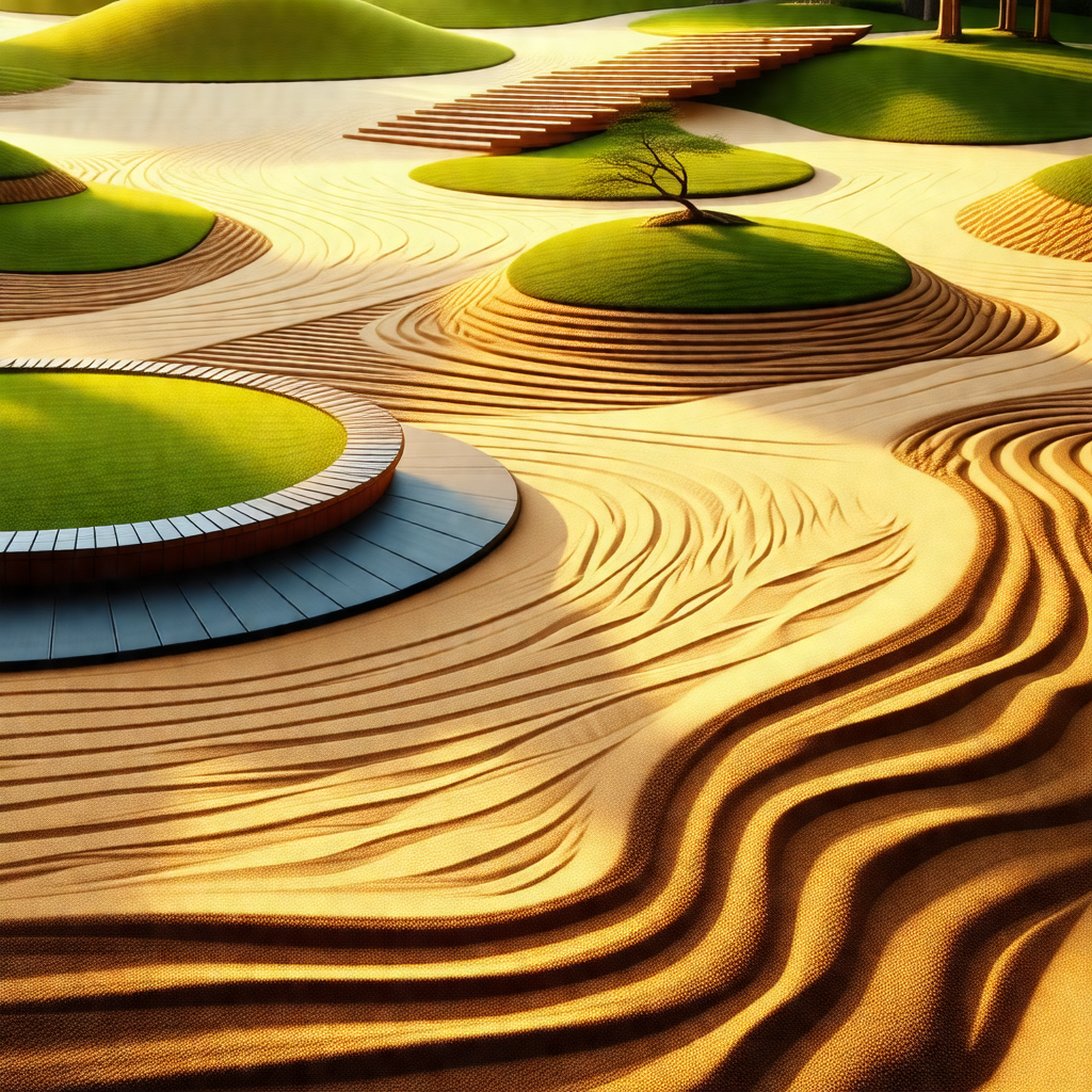 Sandy landscape with a series of hills and valleys