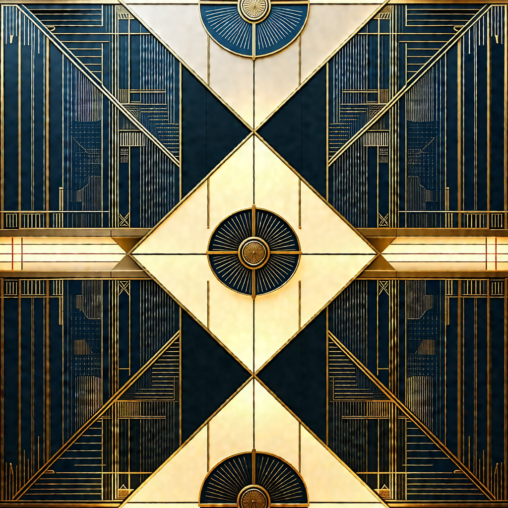 Large, ornate design with a gold and black color scheme