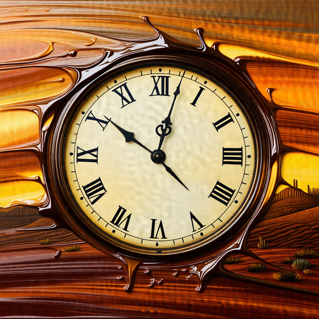 Large, ornate clock with roman numerals on its face
