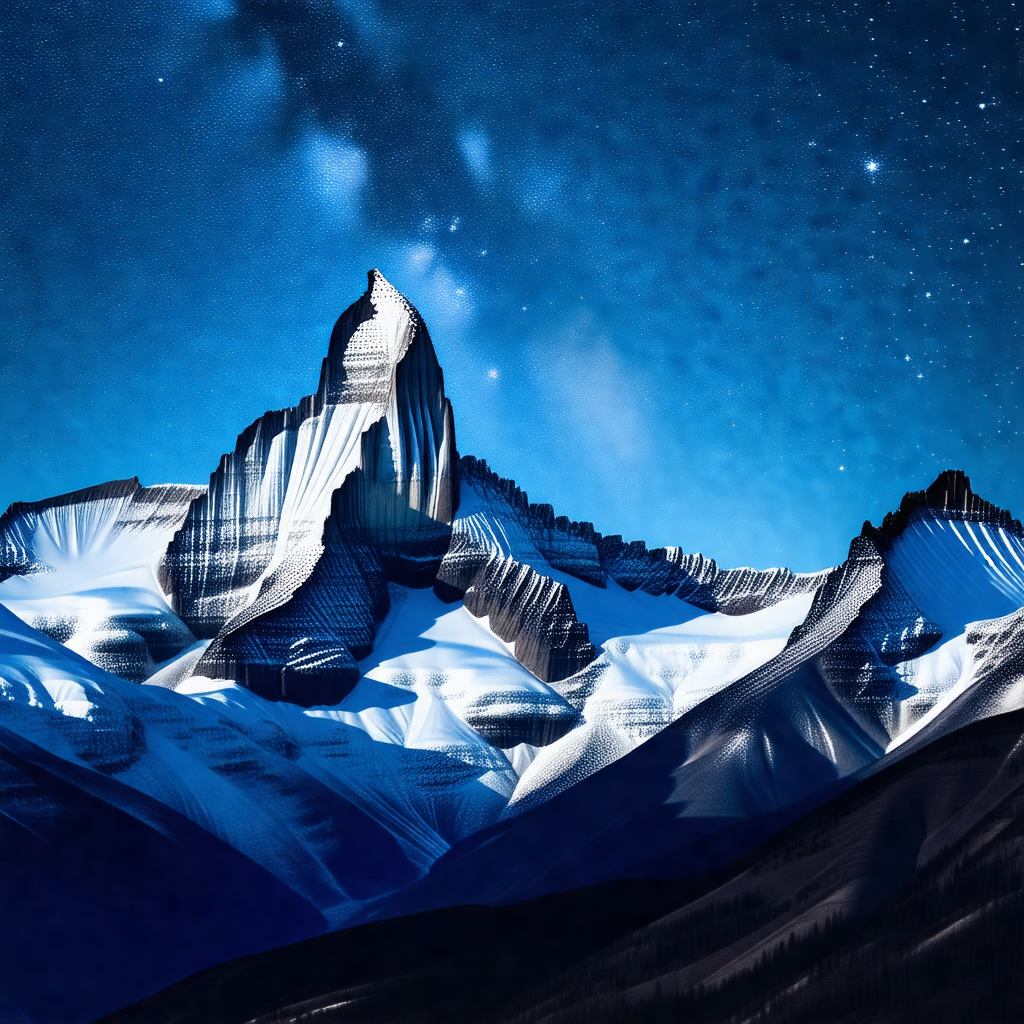 Majestic mountain with a snow-covered peak