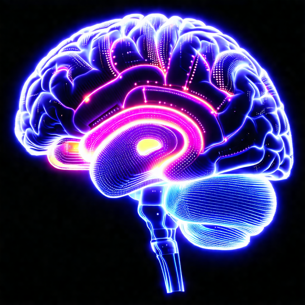 Close-up of a human brain, with a focus on the frontal lobe