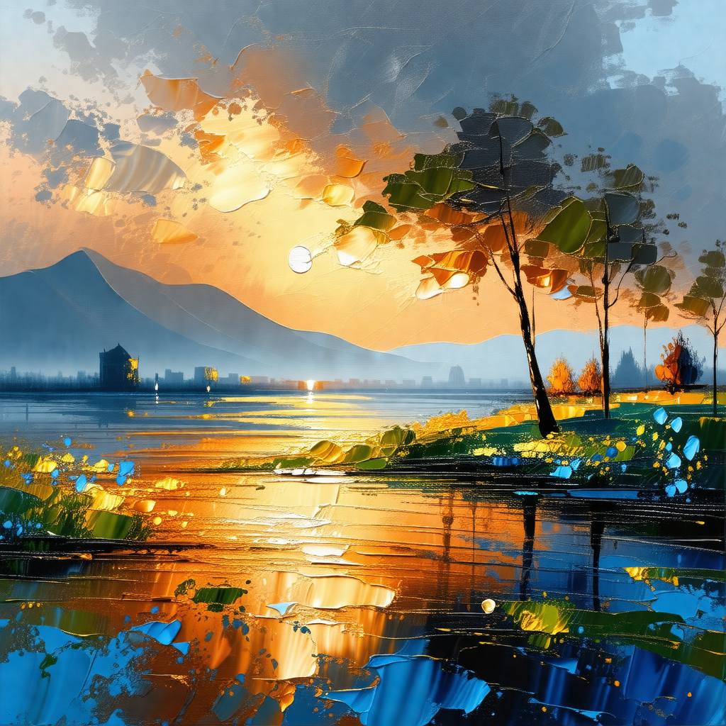 Serene scene of a lake with a mountain in the background