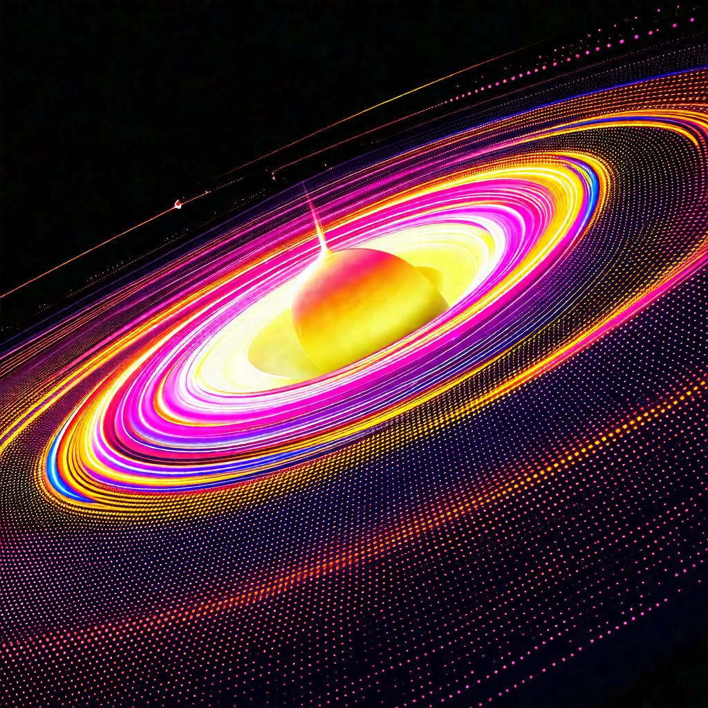 Colorful, swirling, and vibrant display of lights, resemb...