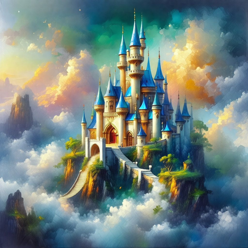 Beautifully drawn castle with a large, tall tower