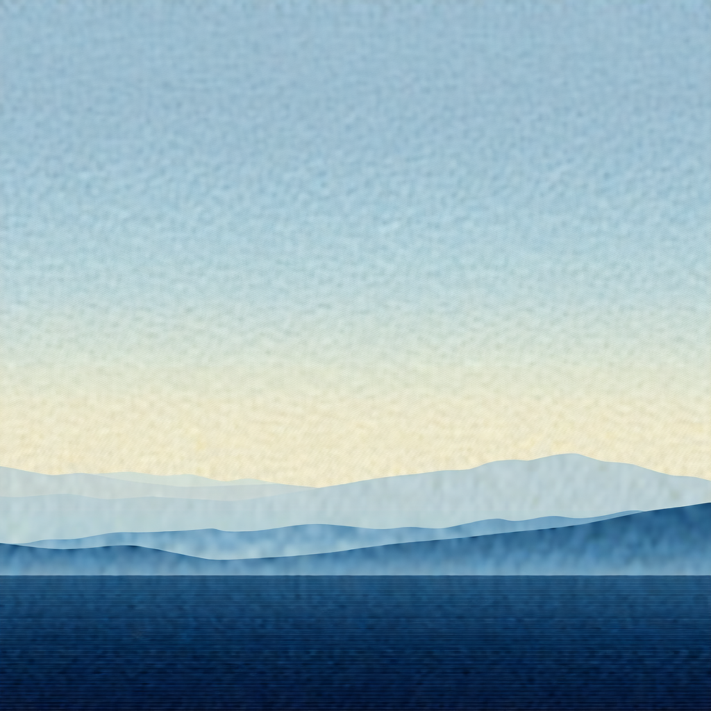 Beautiful blue ocean with a clear sky above
