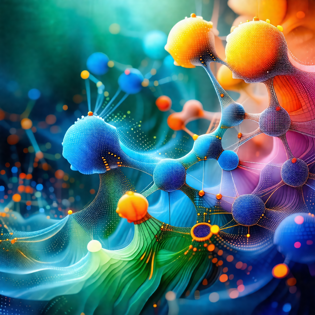 Colorful and detailed illustration of a molecule