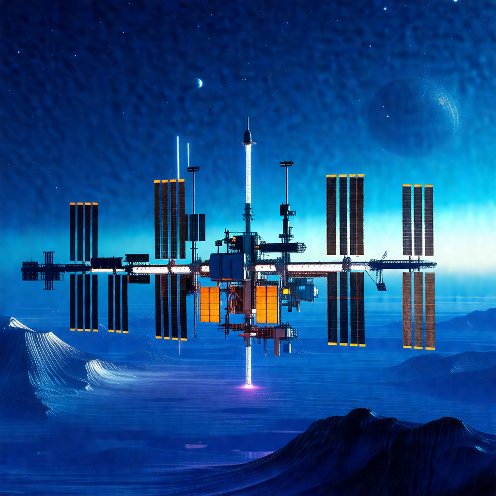 Large space station with a distinctive dome shape