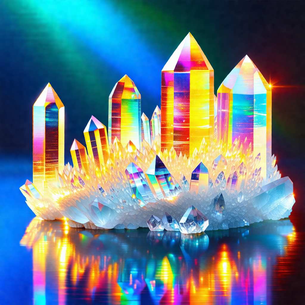 Colorful display of crystals, possibly a collection of ge...