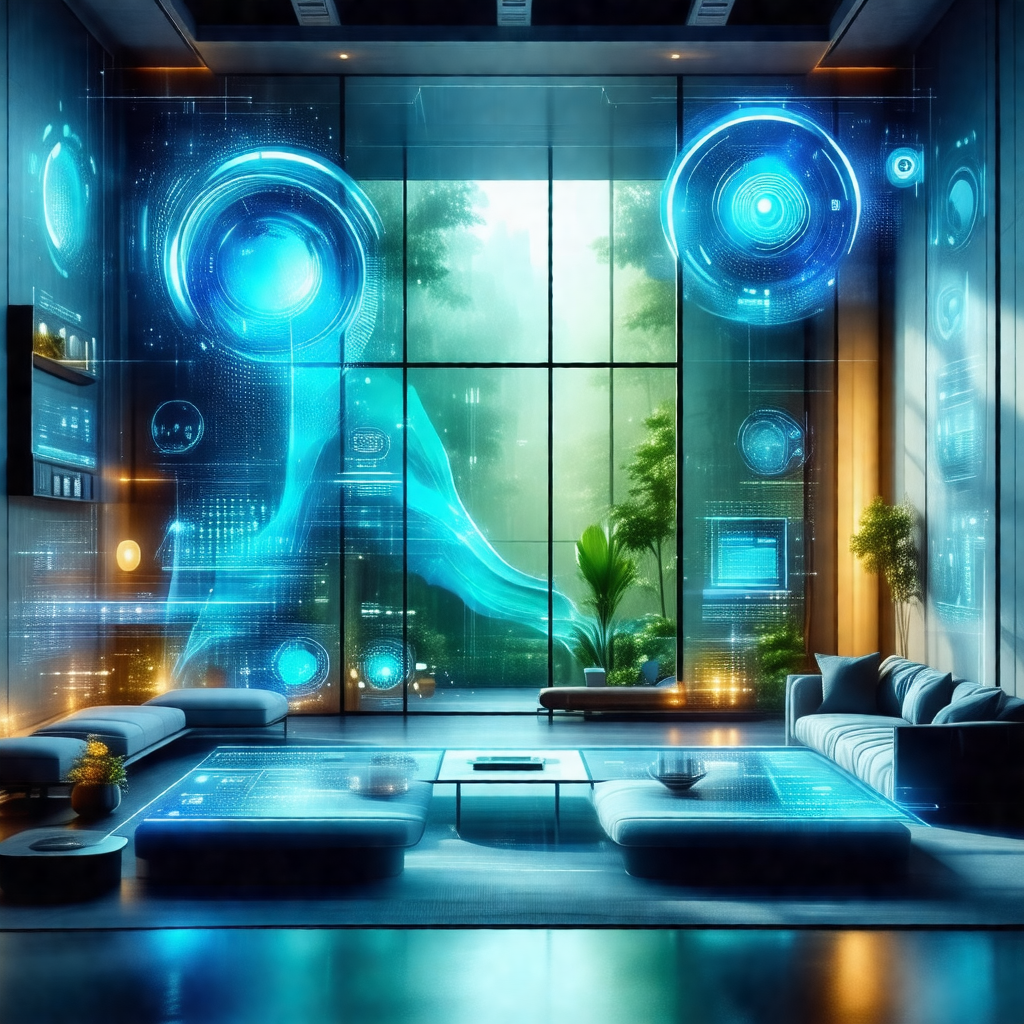 Futuristic living room with a modern design