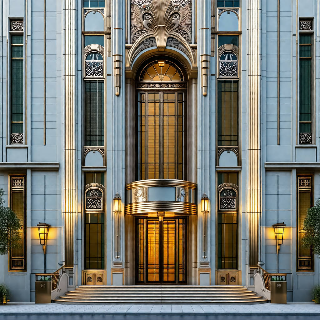 Large, ornate building with a grand entrance