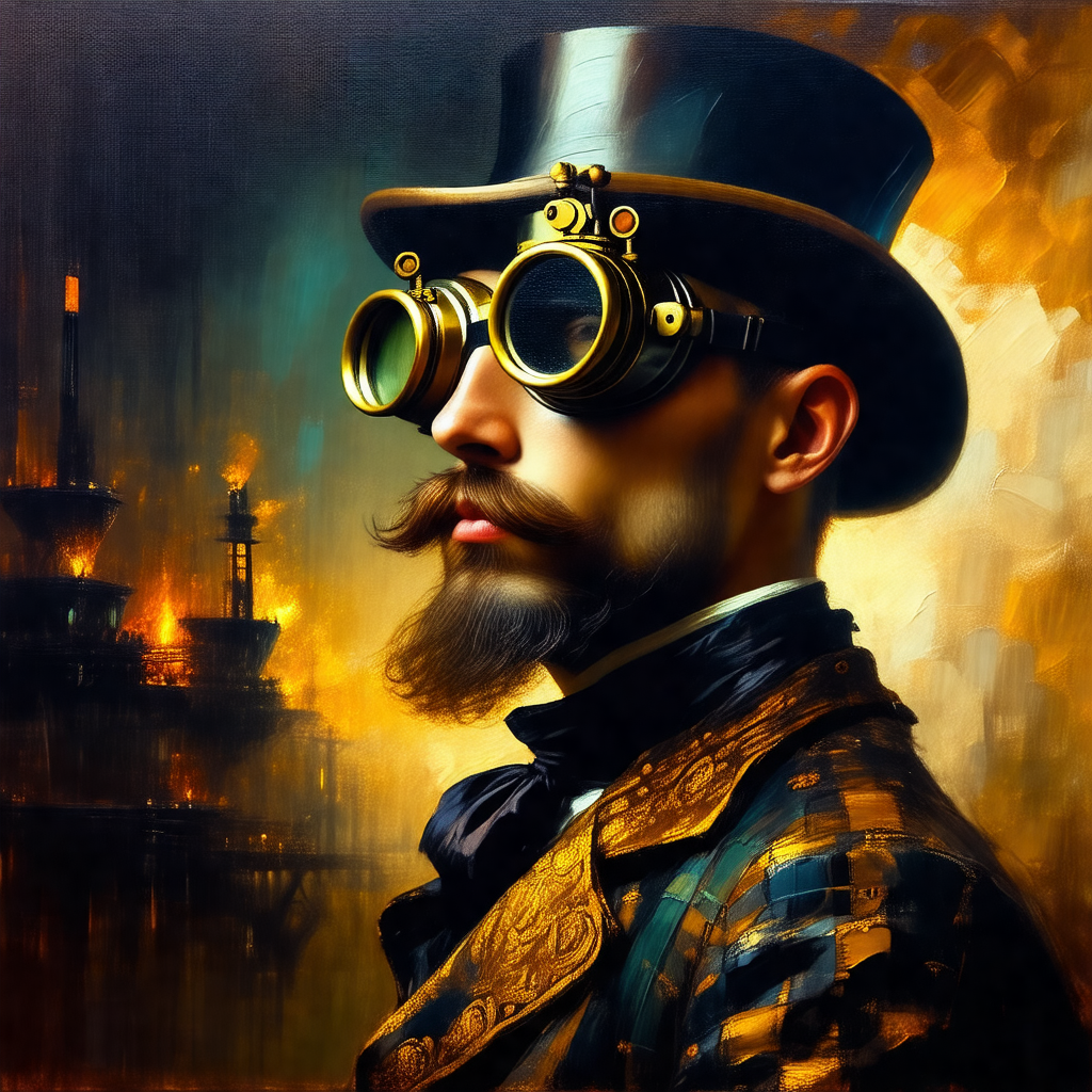Man wearing a top hat and glasses, giving him a distincti...