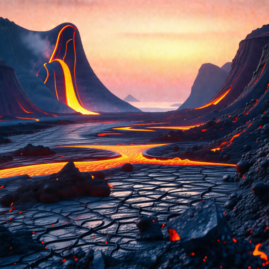 Beautiful landscape with a river flowing through a valley