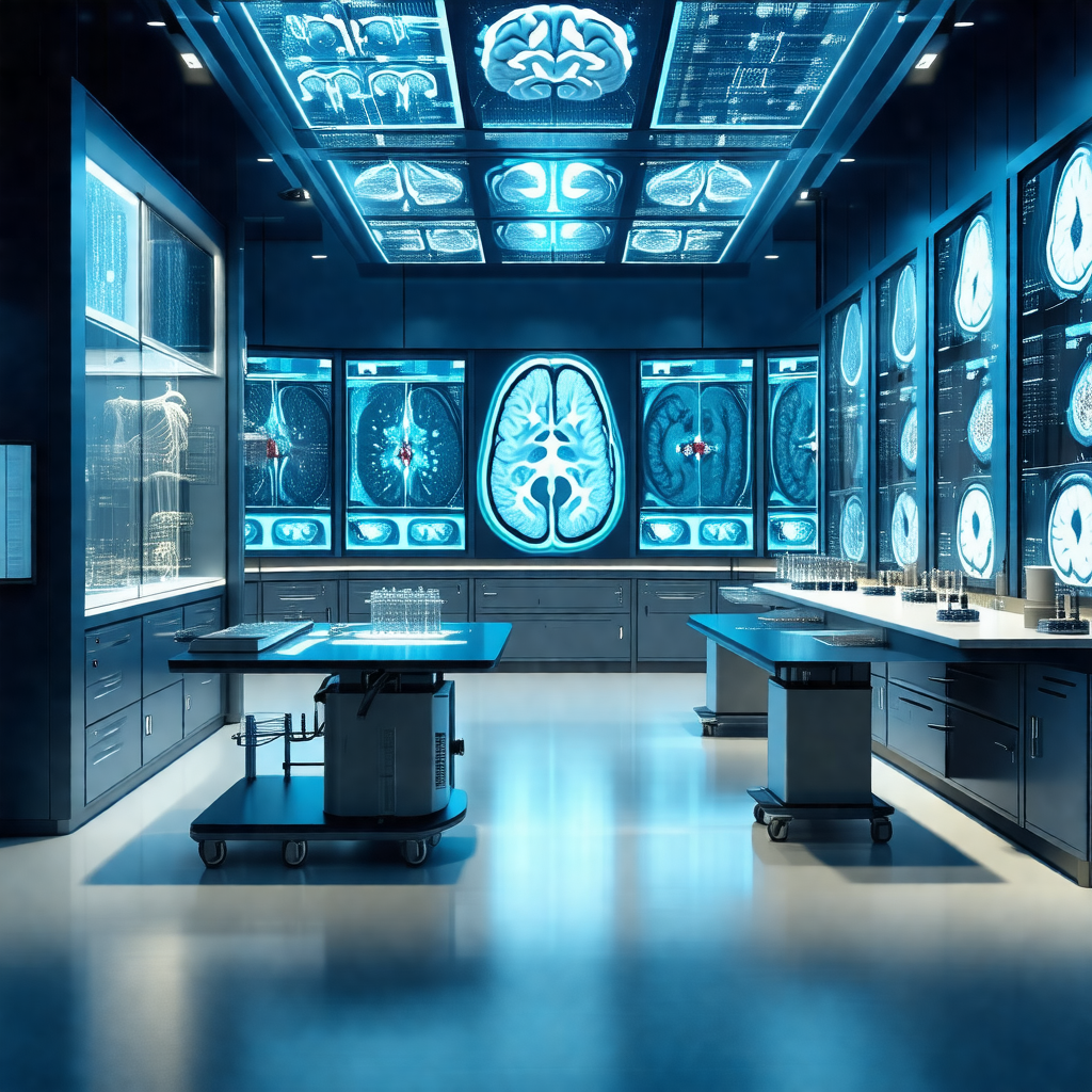 Large, well-lit room filled with various medical equipmen...