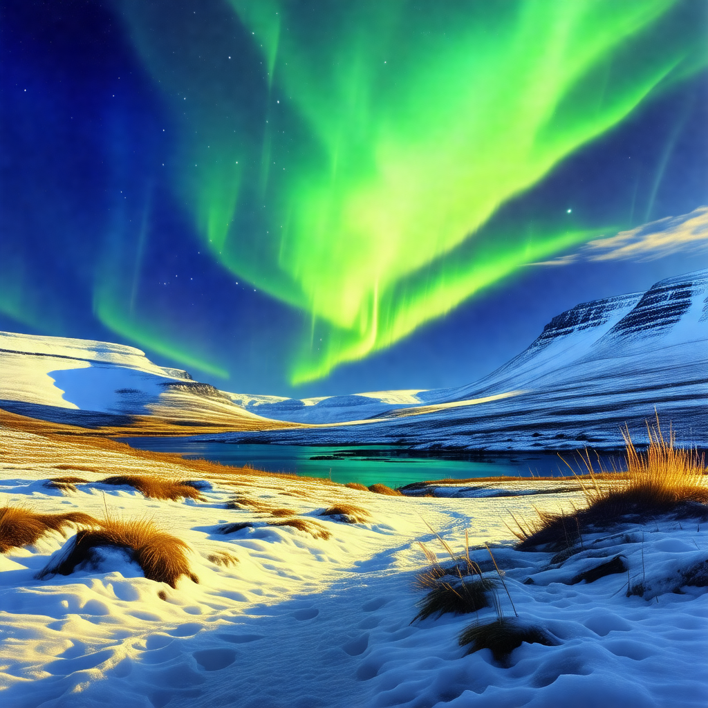 Beautiful scene of a snow-covered mountain range with a b...