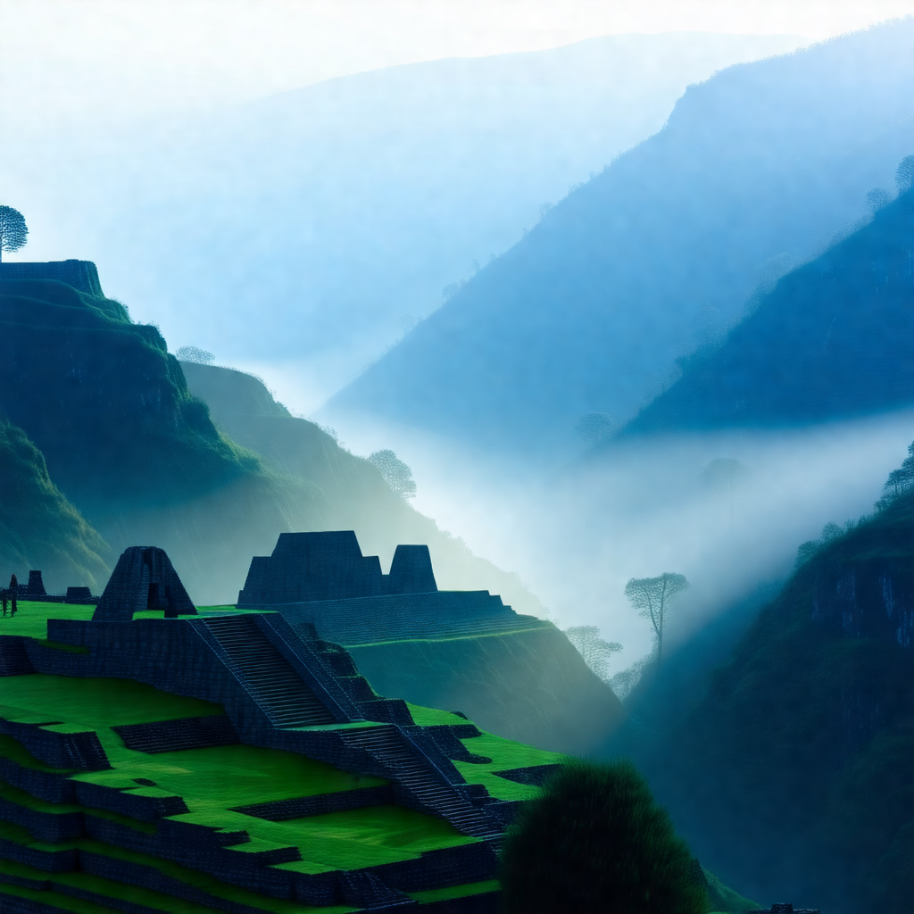 Large, ancient stone structure situated on a hillside