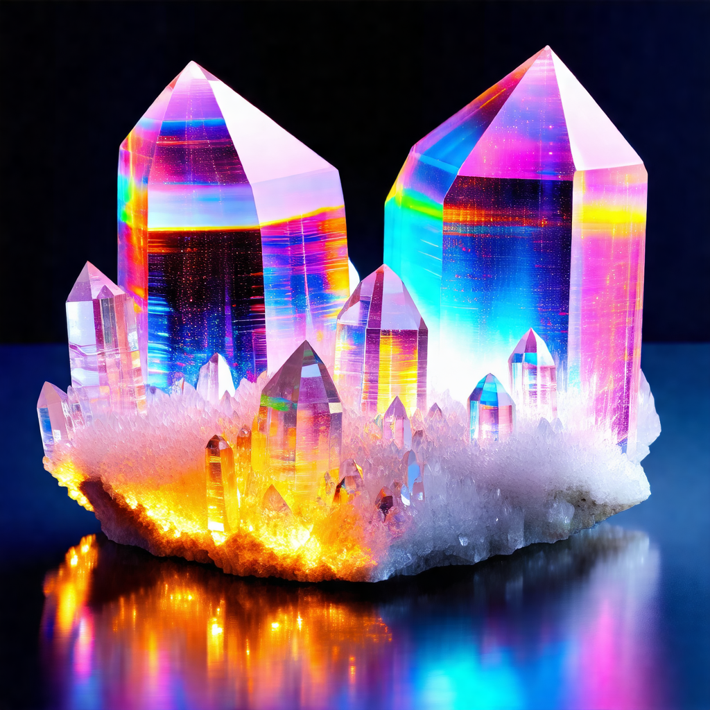 Beautifully crafted crystal sculpture, resembling a group...