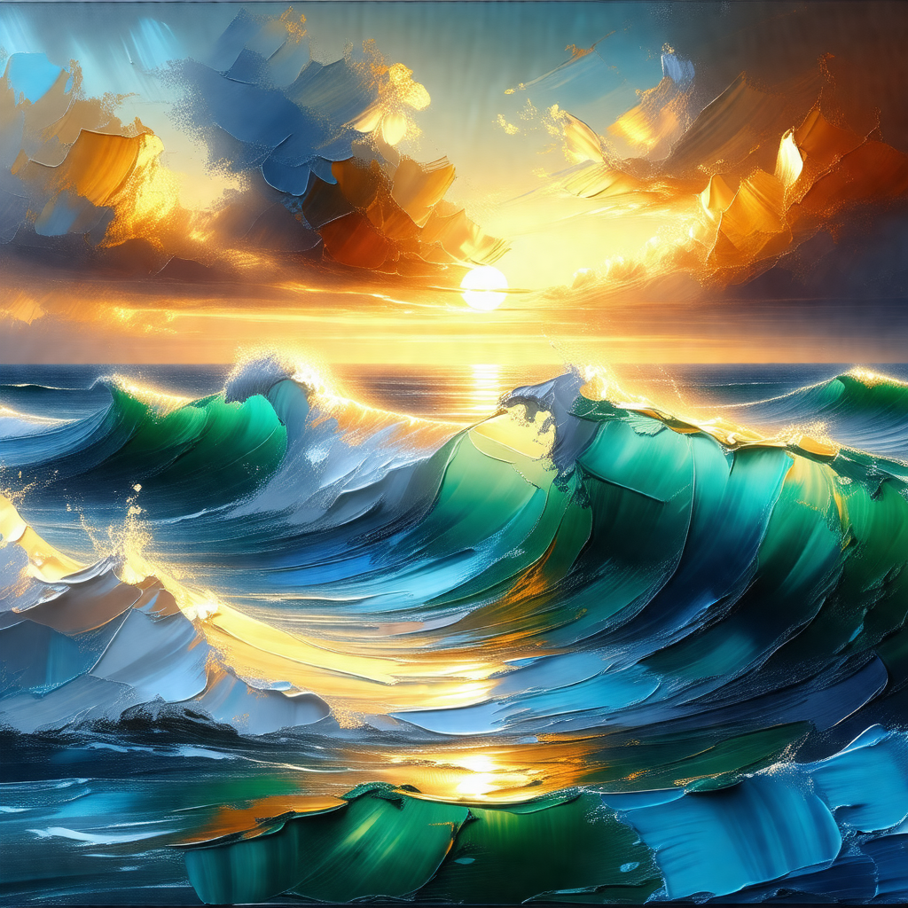 Beautiful sunset over the ocean, with the sun setting beh...