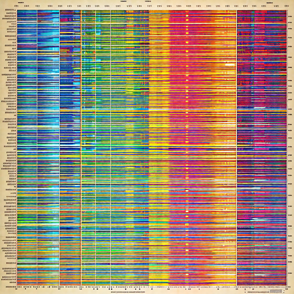 Large, colorful chart that displays various types of weat...
