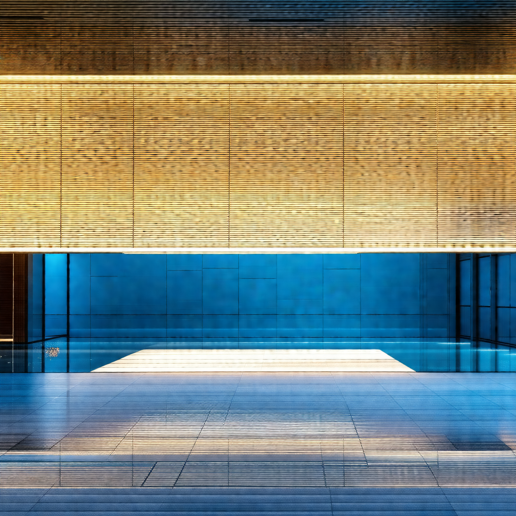 Large, open room with a blue wall