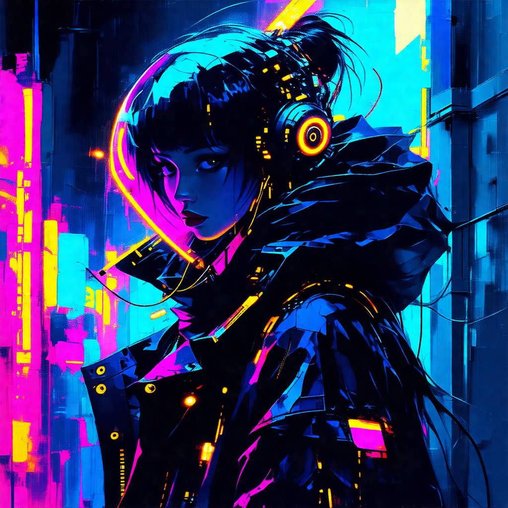 Woman wearing a futuristic outfit, including a helmet and...
