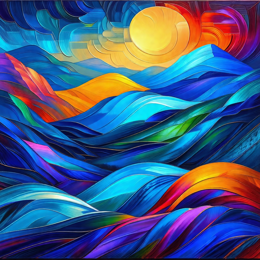 Beautiful painting of a sunset over a body of water