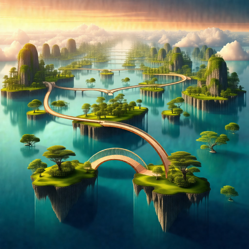 Beautifully drawn illustration of a small island in the m...