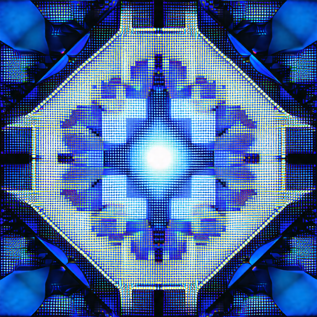 Close-up of a blue and white geometric pattern, possibly ...
